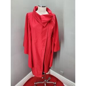 70s Vintage Red Angel Sleeve Rain Coat / Overcoat - L